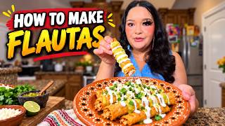 CRISPY Chicken Flautas  | Easy Homemade Flautas Recipe