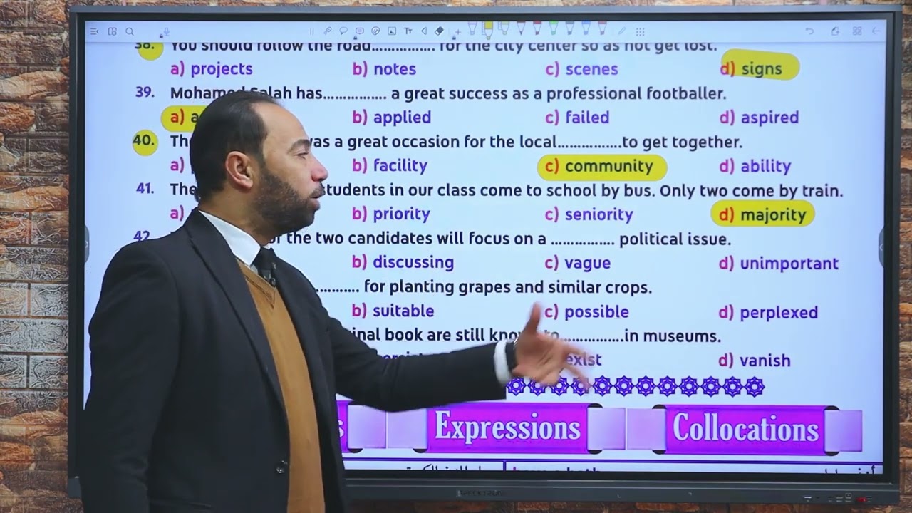 الصف الثاني الثانوي( حل تدريبات الوحدة التاسعة مفردات و قواعد )