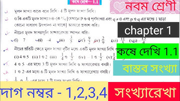 কষে দেখি 1.1 নবম শ্রেণী বাস্তব সংখ্যা/Class 9 Koshe Dekhi 1.1 chapter 1 Real Numbers। #koshedekhi