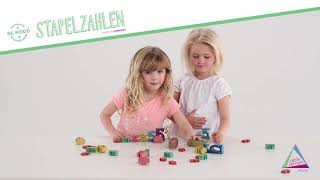RE-Wood®-Stapelzahlen in Montessori-Farben