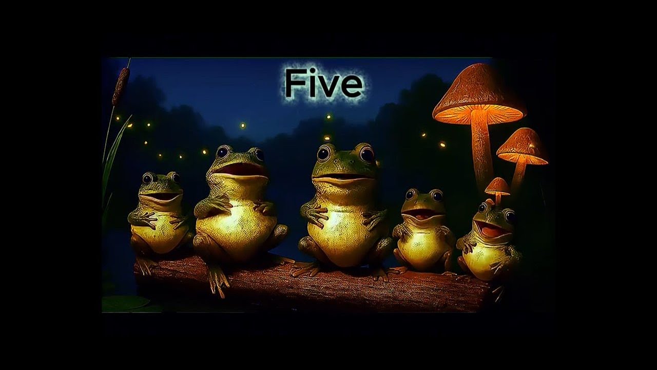 Five Little Speckled Frogs 🐸 Funny Kids Counting Song | Fun Pond Party ...