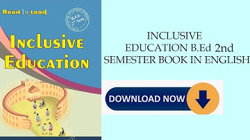 INCLUSIVE education book in english B.Ed 2nd semester lucknow university