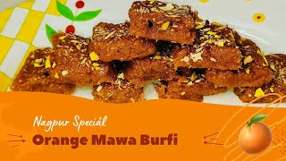 Orange Mava Burfi | Nagpur Special Burfi