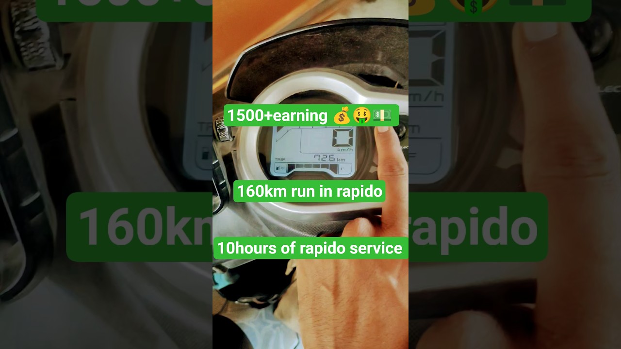 160km run and 1500+earning💰😍 in 10hours⏱️ in RAPIDO🏍️ 