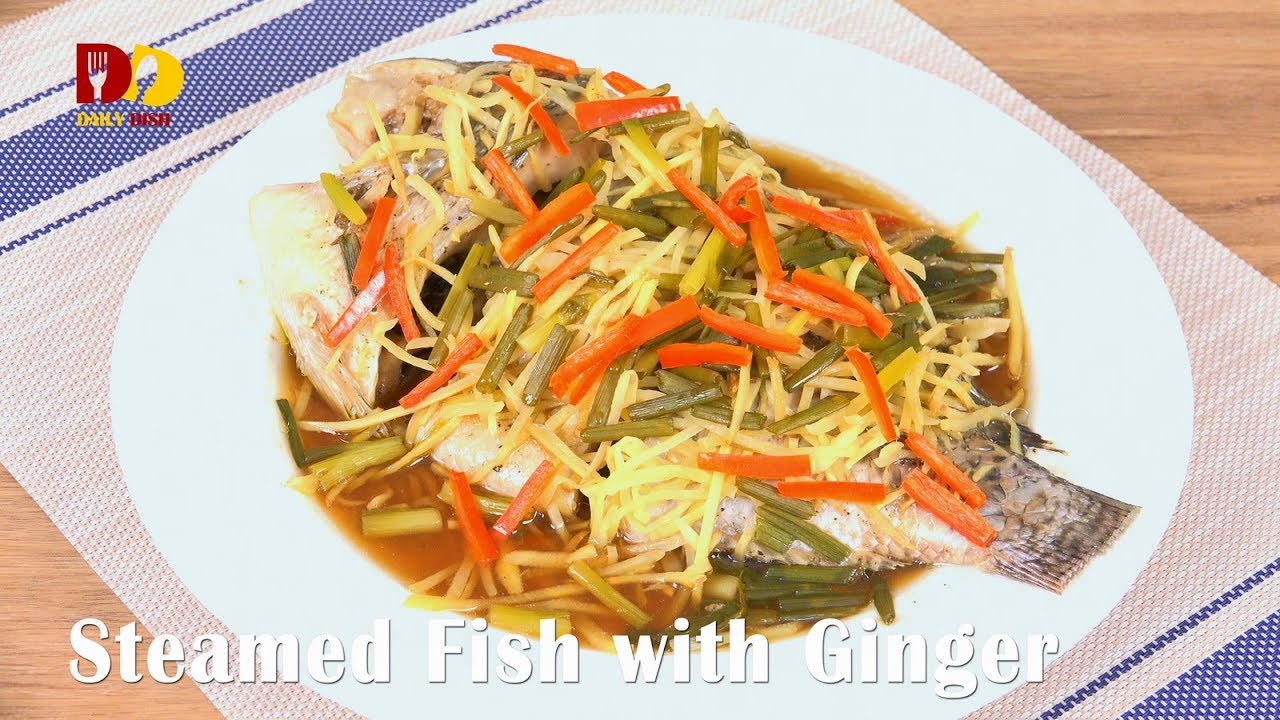 Steamed Fish with Ginger | Thai Food | Pla Nung Khing | ปลานึ่งขิง
