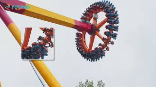 The large pendulum amusement equipment is being tested