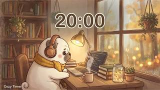 20 Minute Timer 🐾 Cozy Lofi Study Timer with Rain & Soft Music (Classroom Focus) screenshot 1