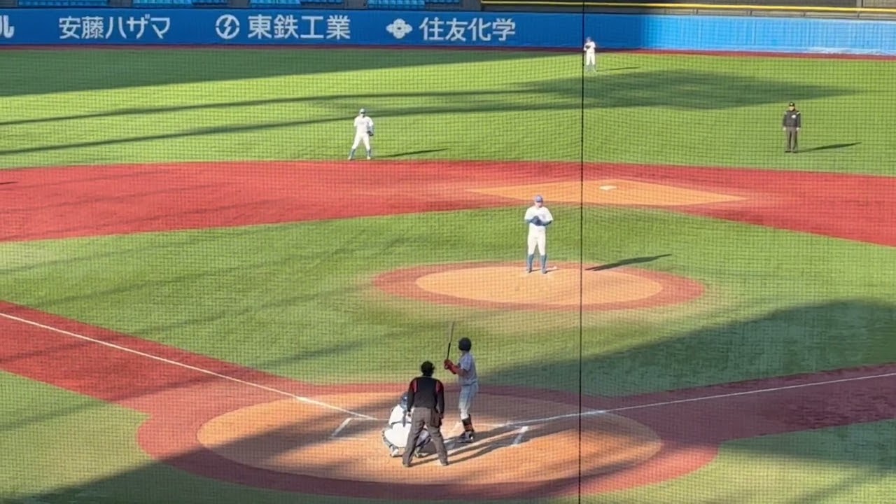 青山学院大学対立命館大学　6回裏　山口翔梧ショート守備