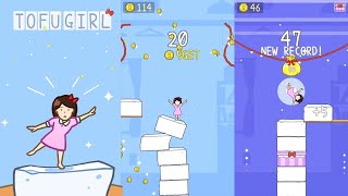 TOFU GIRL｜tofu tower chirpy girl Stack Jump Japanese fun Jump game screenshot 2