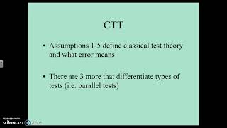 Classical Test Theory