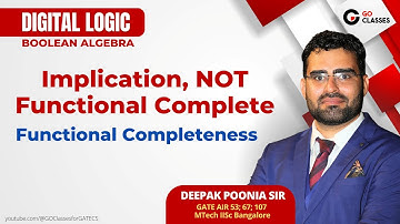 { Implication, NOT } is Functionally Complete | Functional Completeness | Digital Logic | GO Classes