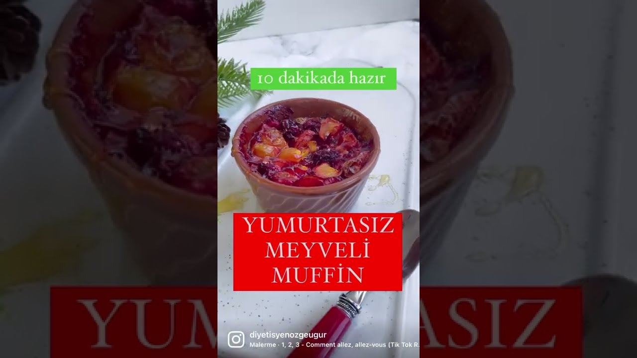 Pratik yumurtasız meyveli muffin Pratik yumurtasız meyveli muffin