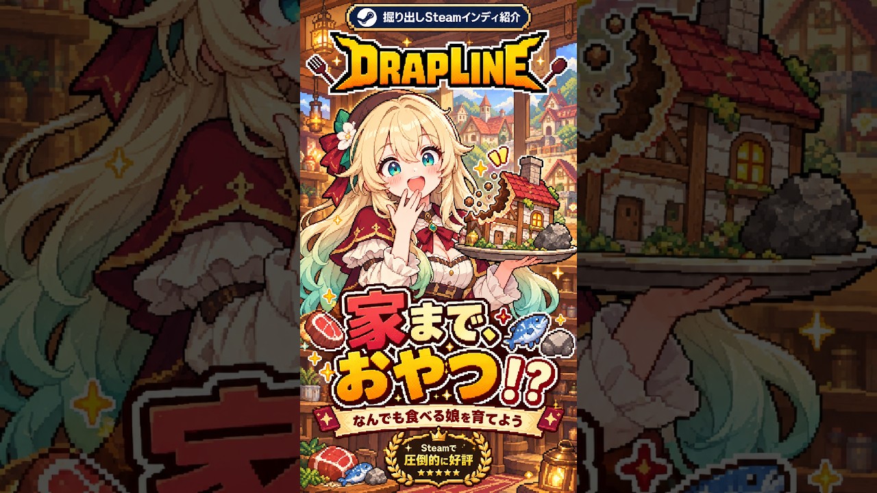 DRAPLINE｜家まで、おやつ！？なんでも食べる娘を育てよう【掘り出しSteamインディ紹介】 by げーむにゅーす東京