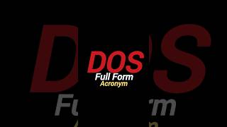 DOS Meaning and full form | Disk operating system