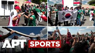 Mexico & South Korea Fans Unite in Wild Pre-Match Street Celebration | APT