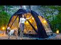 ☔HEAVY RAIN CAMPING INSIDE A NEW LUXURY AIR TENTㅣHEAVY RAIN CAMPINGㅣRAIN ASMRㅣHEAVY RAINㅣC