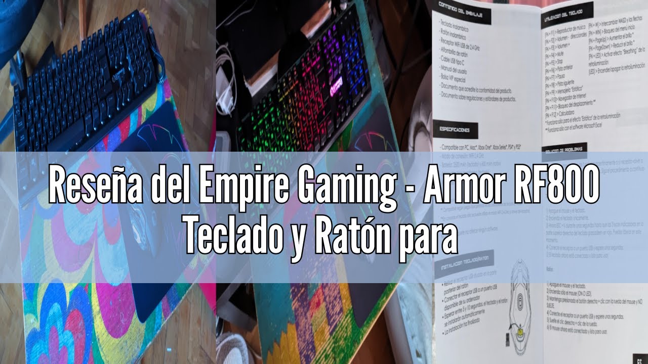 Reseña del Empire Gaming - Armor RF800 Teclado y Ratón para Gamers Inalámbrico Recargable QWERTY(Lay