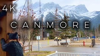 【4K】Canmore Walking Tour | Canada Walk Tour | #snowfall   #canmore   #banff  #alberta