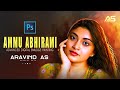 Digitalpainting  ammu abhirami  time lapse  smudge painting   aravind as tamil  photoshop