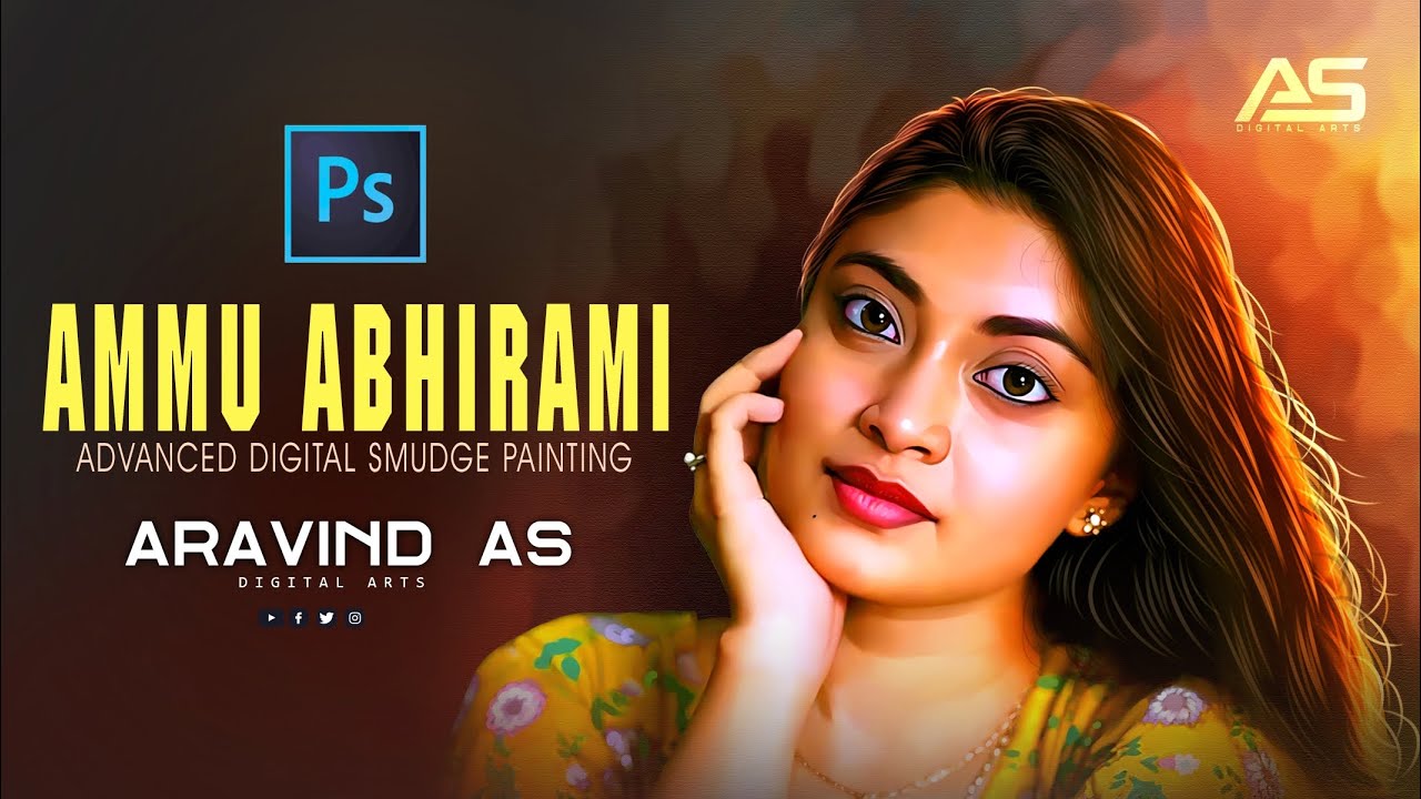 DigitalPainting | Ammu Abhirami | Time lapse | Smudge Painting  | Aravind As| Tamil | PhotoShop