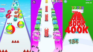Jelly Run 2048 vs Ball Run 2048 vs Number Run Race 3 in one Gameplay Run & Merge