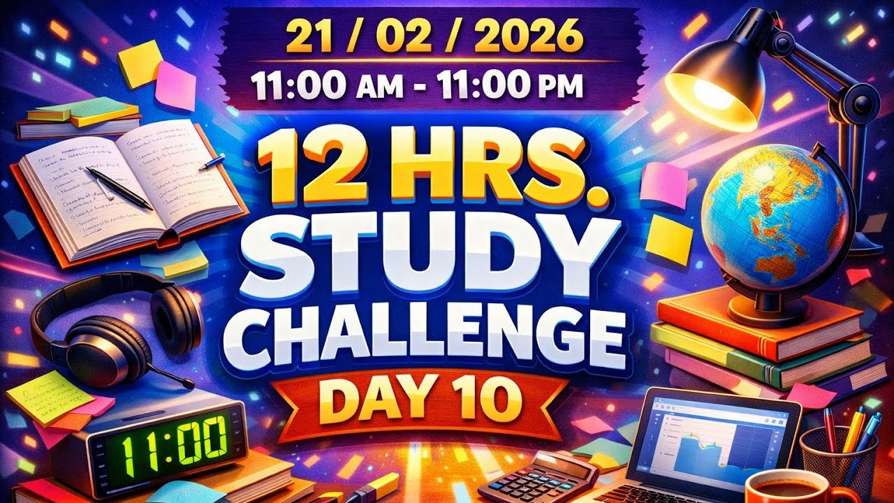 Non-Stop 12 HRS Study LIVE 🚀 Day 10 | No Excuses!