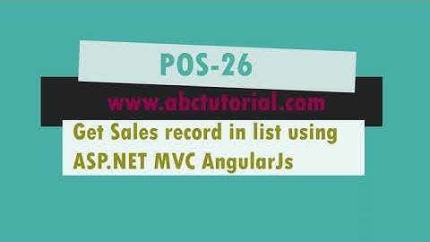 POS-26: Get json data using ASP.NET MVC Javascript AngularJS JQUERY