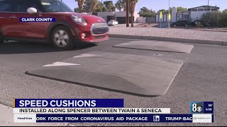Speed cushions installed along Spencer Street to slow traffic in east valley