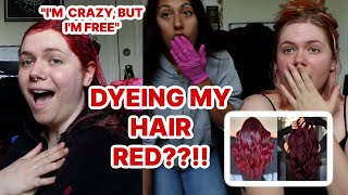 I DYED MY HAIR RED (dye my hair with me+chit chat)