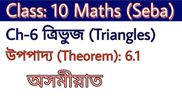 Class 10 Maths Theorem 6.1 solution in Assamese (Seba) ch-6 triangle|| উপপাদ্য 6.1 গণিত অসমীয়াত