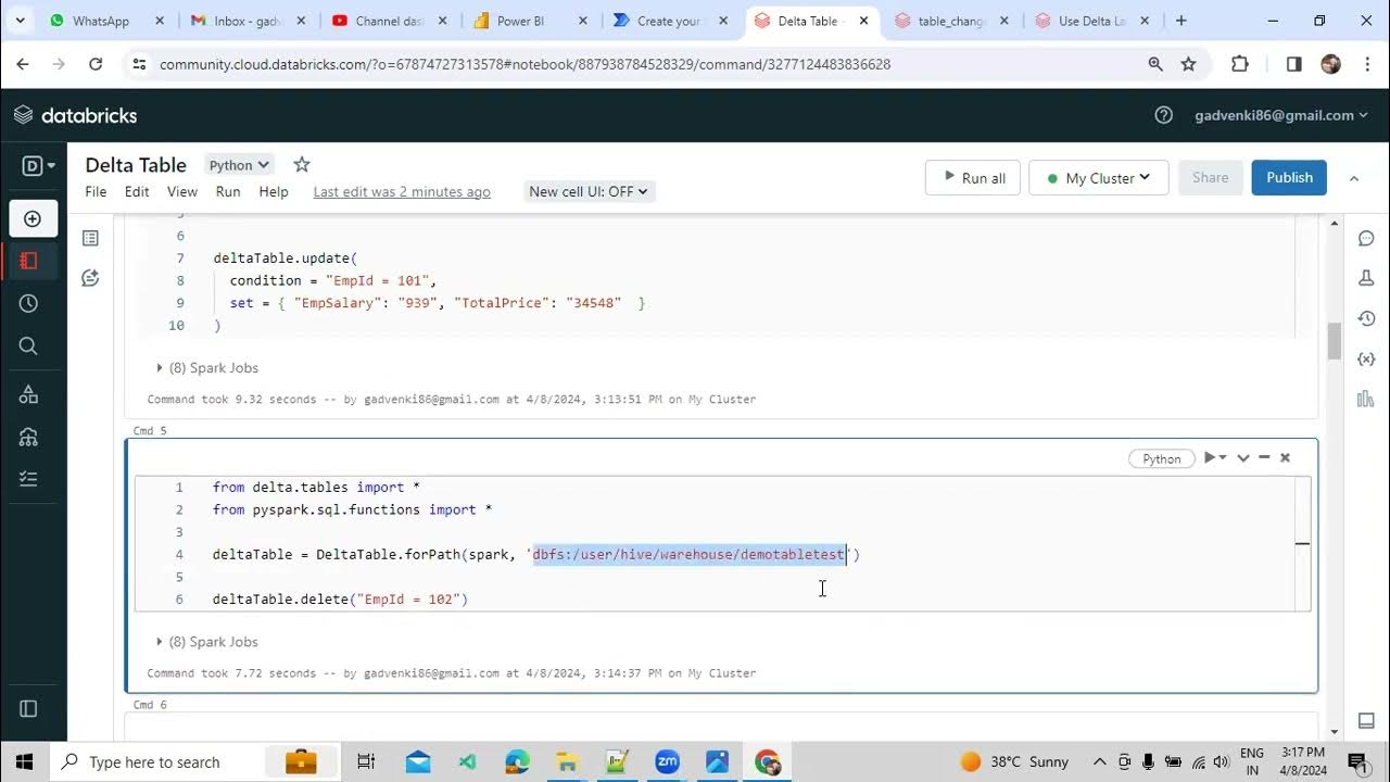 94 how to implement insert and update and delete on delta tables using