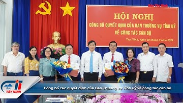 Công bố các quyết định của Ban Thường vụ Tỉnh uỷ về công tác cán bộ