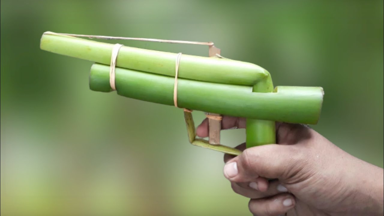  Cara  Membuat  Pistol Mainan Dari  Pelepah  Daun Pisang  YouTube