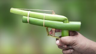 Cara Membuat Pistol Mainan Dari Pelepah Daun Pisang