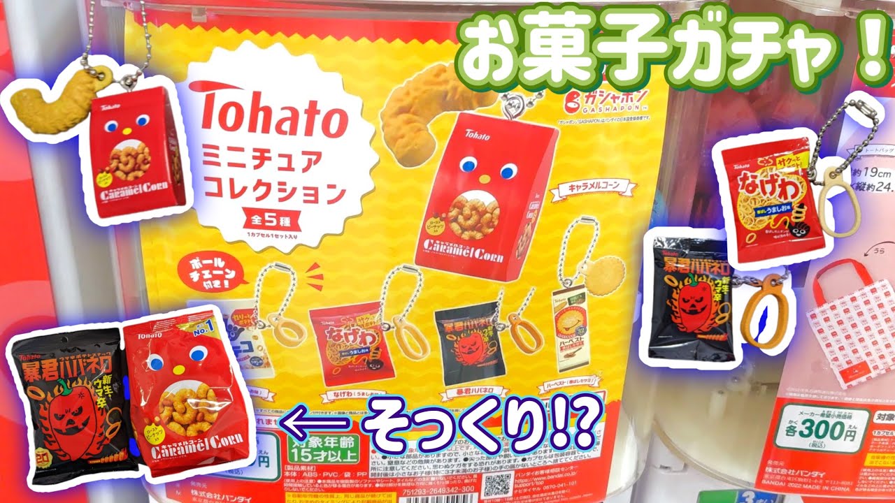 ガチャガチャ】お菓子のミニチュアガチャ！全部本物と比較するはずだっ 
