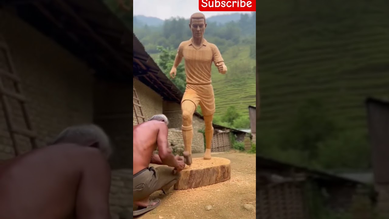 Old Nepali Makes a Wooden Footballer 😳⚽🔥