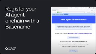 Registering a Basename for your AI Agent - Coinbase Developer Platform (CDP)