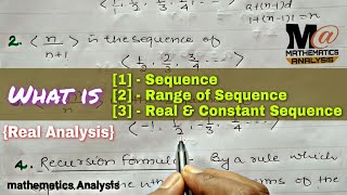 Sequence with examples | range of sequence | real sequence and constant sequence