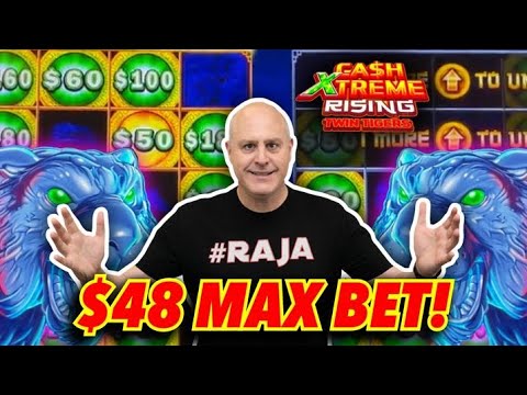 🐯 Double Screen Bonus Jackpot! 🐯 $48 Max Bet Spins on Cash Extreme Rising Twin Tigers