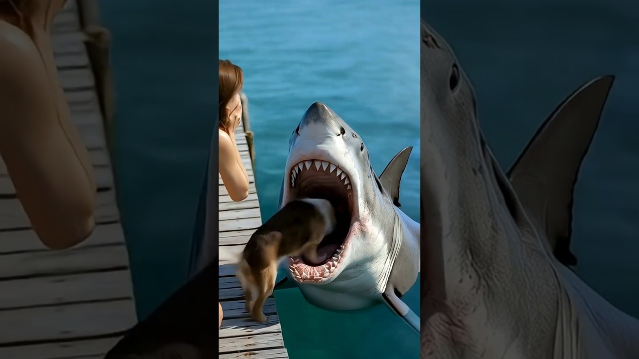 Epic Shark Attack: Woman Saves Dog! Malibu USA DogPart1