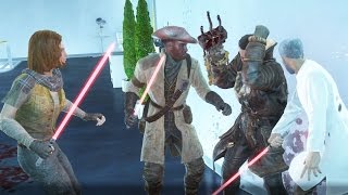 Fallout 4 - Father Vs Virgil Vs Elder Maxson Vs Desdemona Vs Preston Garvey - Lightsaber Battle