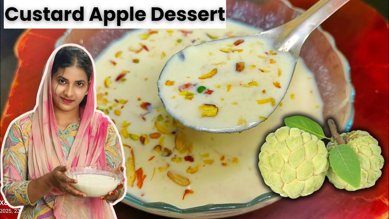 Sitaphal Cream | 3 Ingredient Dessert Recipe | Quick & Easy Custard Apple Sweet | Sitaphal Dessert 