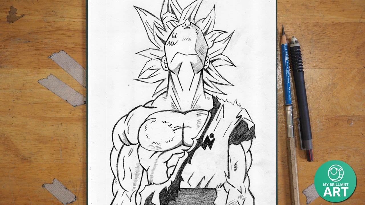 How to Draw Goku Ultra Instinct – Step by Step Anime Tutorial ⚡