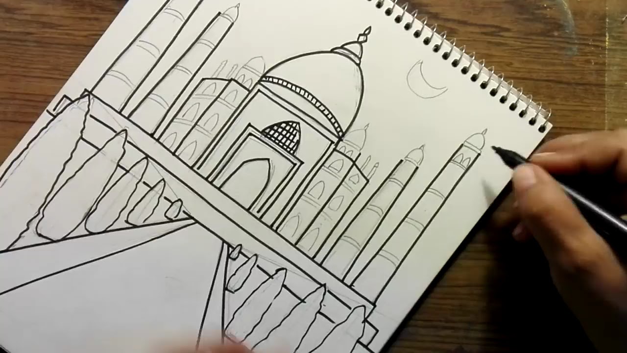 Featured image of post How To Draw Taj Mahal Easy For Kids Draw the windows of the taj mahal