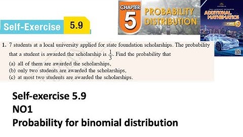 Probability distribution self-exercise 5.9 Q1 Latihan kendiri 5.9 form 5 add maths kssm textbook
