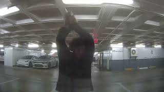 Woman Breaking Windshields from Tesla Dodge Lambo in Underground Parking