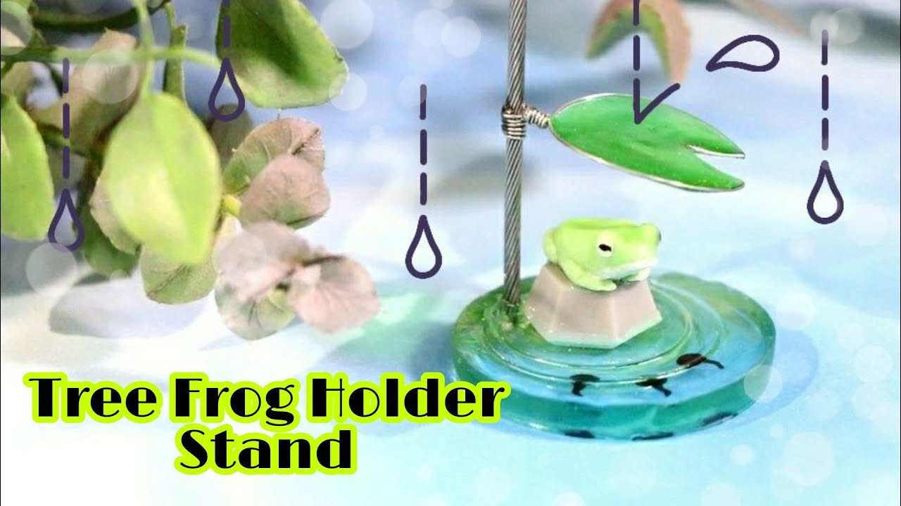 【UVresin】しとしと☆ちゃぽん♪「アマガエルメモスタンド」「Tree Frog Holder Stand」【DIY】