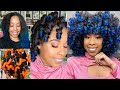 Flexi Rod Set On Blow Dried Color treated natural hair!