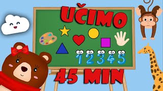 👶🏻 Učimo Mix: Životinje, oblici, boje, brojevi, auti, pozdravi, bonton, geste | Mama Medo nas uči 🐻