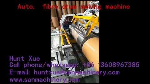 Auto. fibre drum making machine with labeling unit